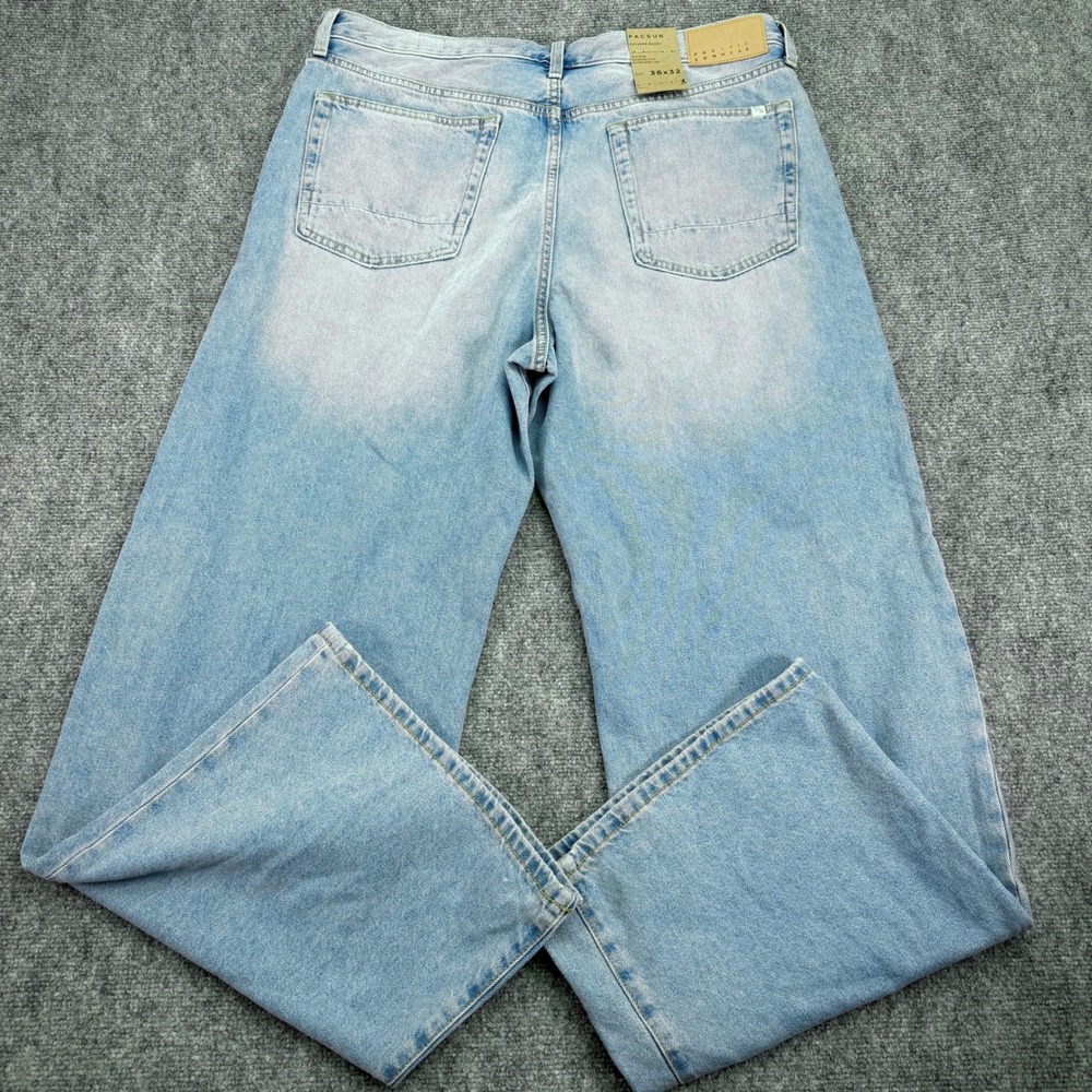 PacSun Jeans Mens 36 (Fits 37x32) Extreme Baggy Mid Rise Light Indigo NWT - Picture 15 of 16